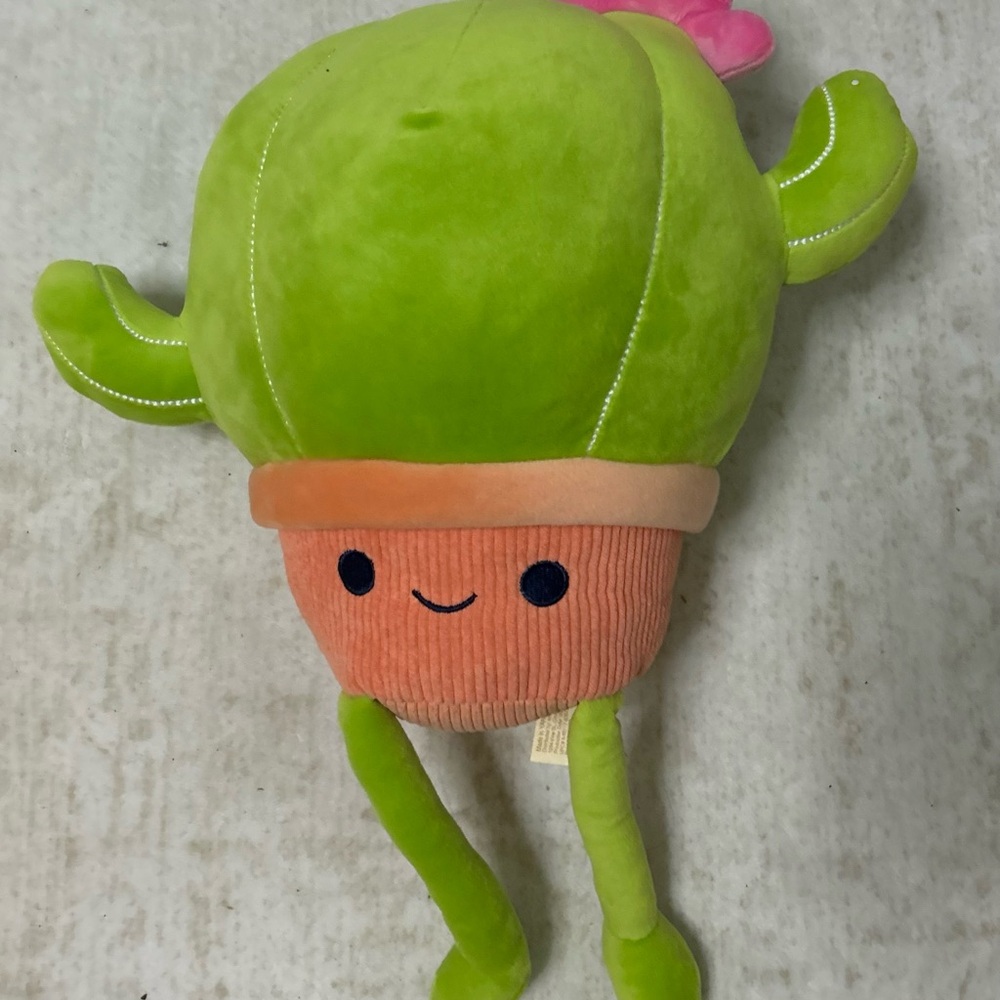 Green Cactus Plush Stuffed Toy - Cute Orange Pot
